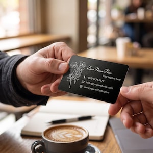 Custom Metal Business Cards | Personalized Aluminum Business Card | Laser Engraved Executive Card | Luxury Corporate Gift image 1