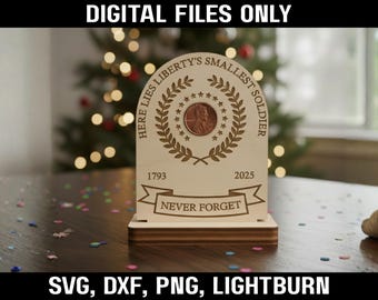 Adorno "El año en que perdimos el centavo" / Adorno conmemorativo de un centavo con soporte / Archivo digital SVG DXF LightBurn / Recuerdo navideño para armar uno mismo