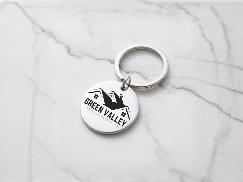 Custom Logo Metal Keychain, Engraved Branded Keychain, Personalized Business Promotional Products, Corporate Gifts for Clients