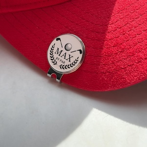 Marcador de pelotas de golf personalizado con clip magnético para gorra, regalo de golf grabado a medida para padrinos de boda, papá, para él, regalo de cumpleaños para golfistas con monograma imagen 6