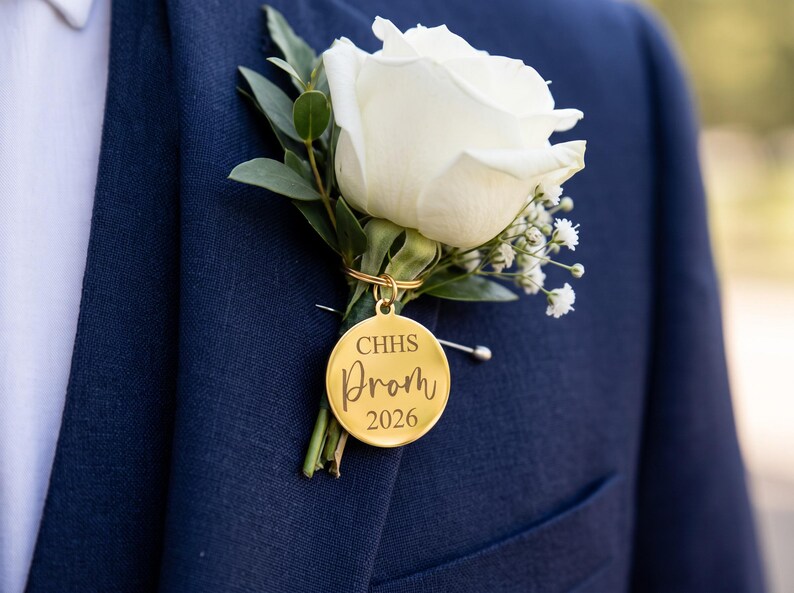 Personlig balblommaberlock | Corsage | Anpassad balbukettberlock | Årskurs 2026 | Present till henne bild 3