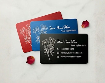 Tarjetas de visita metálicas personalizadas / Tarjetas de aluminio grabadas con láser personalizadas / Tarjeta minimalista