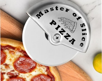 Personalizowany nóż do pizzy | Grawerowany nóż do pizzy ze stali nierdzewnej | Prezent dla miłośników pizzy, taty, na parapetówkę, akcesoriów kuchennych