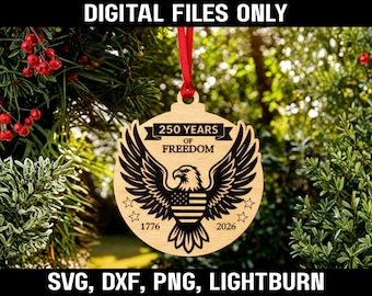 Archivos SVG para adorno del 250 aniversario / 3 archivos para corte láser (descarga digital)