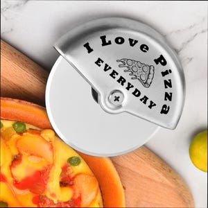 Personalized Pizza Cutter | Custom Engraved Stainless Steel Pizza Wheel | Gift for Pizza Lovers, Dad, Housewarming, Kitchen Accessories image 3