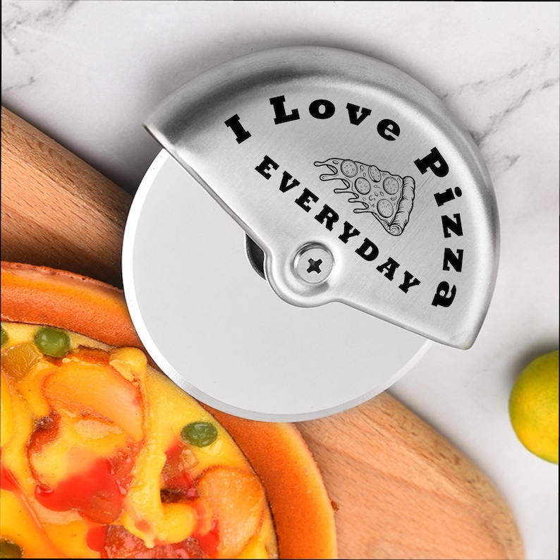 Personalized Pizza Cutter | Custom Engraved Stainless Steel Pizza Wheel | Gift for Pizza Lovers, Dad, Housewarming, Kitchen Accessories image 3