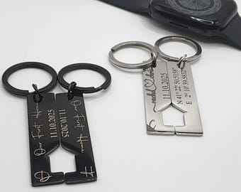 Set de llaveros personalizados para la primera casa / Llaveros de acero inoxidable, Regalos para inauguración de casa, San Valentín, Llavero, Regalos de Navidad