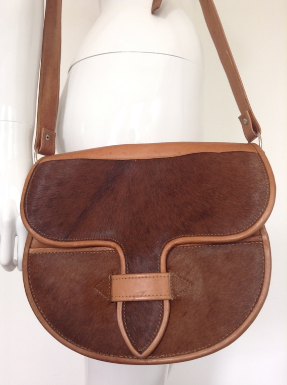 Vintage 70's Horse Hair Leather Bag