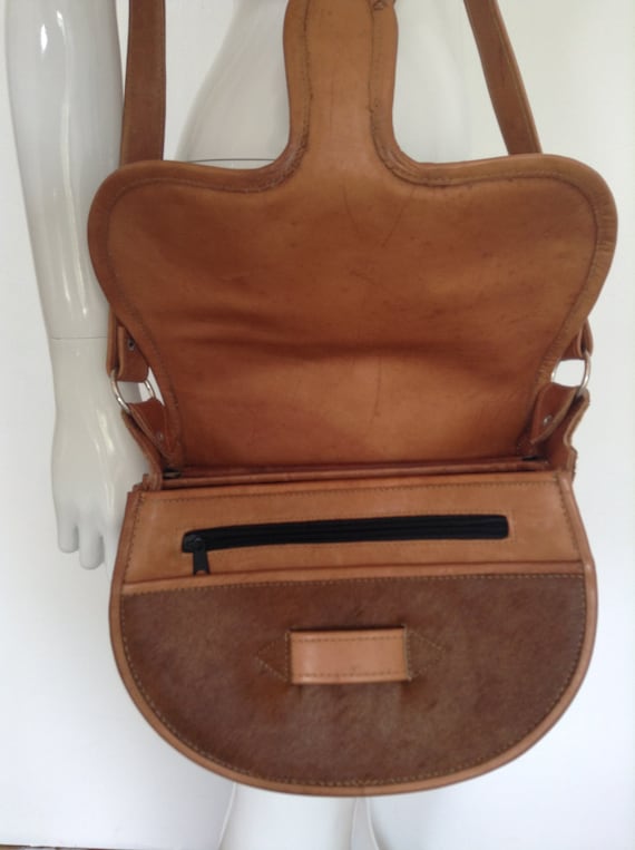 Vintage 70's Horse Hair Leather Bag - image 2