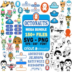 Pakiet Octanauts Svg, wysokiej jakości Octanauts png, urodziny Octonauts SVG, urodziny Octonauts SVG dla Cricut, czcionka Octonauts