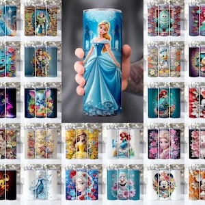 60+ 3D All Styles Cartoon 20oz Skinny Tumbler Bundle Design, 3D Floral Movie Tumbler Bundle, Cartoon Tumbler Design PNG, Download istantaneo