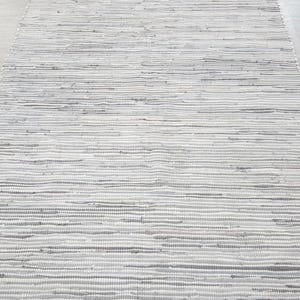 Handwoven Gray Stripes Bohemian Cotton Rug, Boho Scandi Nordic Style, Perfect for Bedrooms – #JR-13.