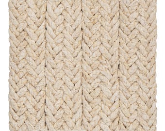 Handmade Abaca Fiber Rug, Customizable Size