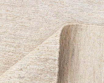 Hand Woven Jute Area Rug, Cream Ivory Soumek, Custom Size