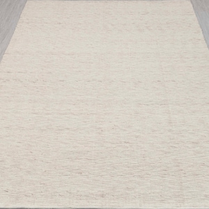Handwoven Wool Flatweave Rug – Ivory Cream, Nordic Scandinavian Modern Design, High-Quality Felted Wool TN-90