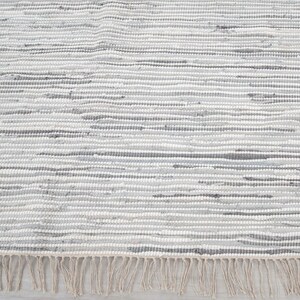 Handwoven Gray Stripes Bohemian Cotton Rug, Boho Scandi Nordic Style, Perfect for Bedrooms – #JR-13.