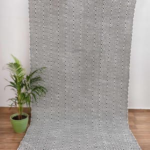 5x8 Cotton Geometric Diamond Hand Woven Cotton Rug, Boho Nordic Rug Scandinavian..#JR-12