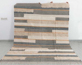 Modern Boho Moroccan Inspired Hand Woven Cotton Rug MD-48