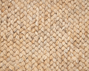 Tappeto in juta intrecciato a mano - Design boho intrecciato, dimensioni personalizzabili