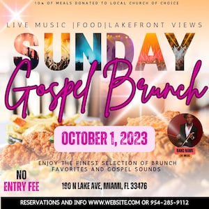 Brunch Event Flyer/Social Media Post – Editable Canva Template