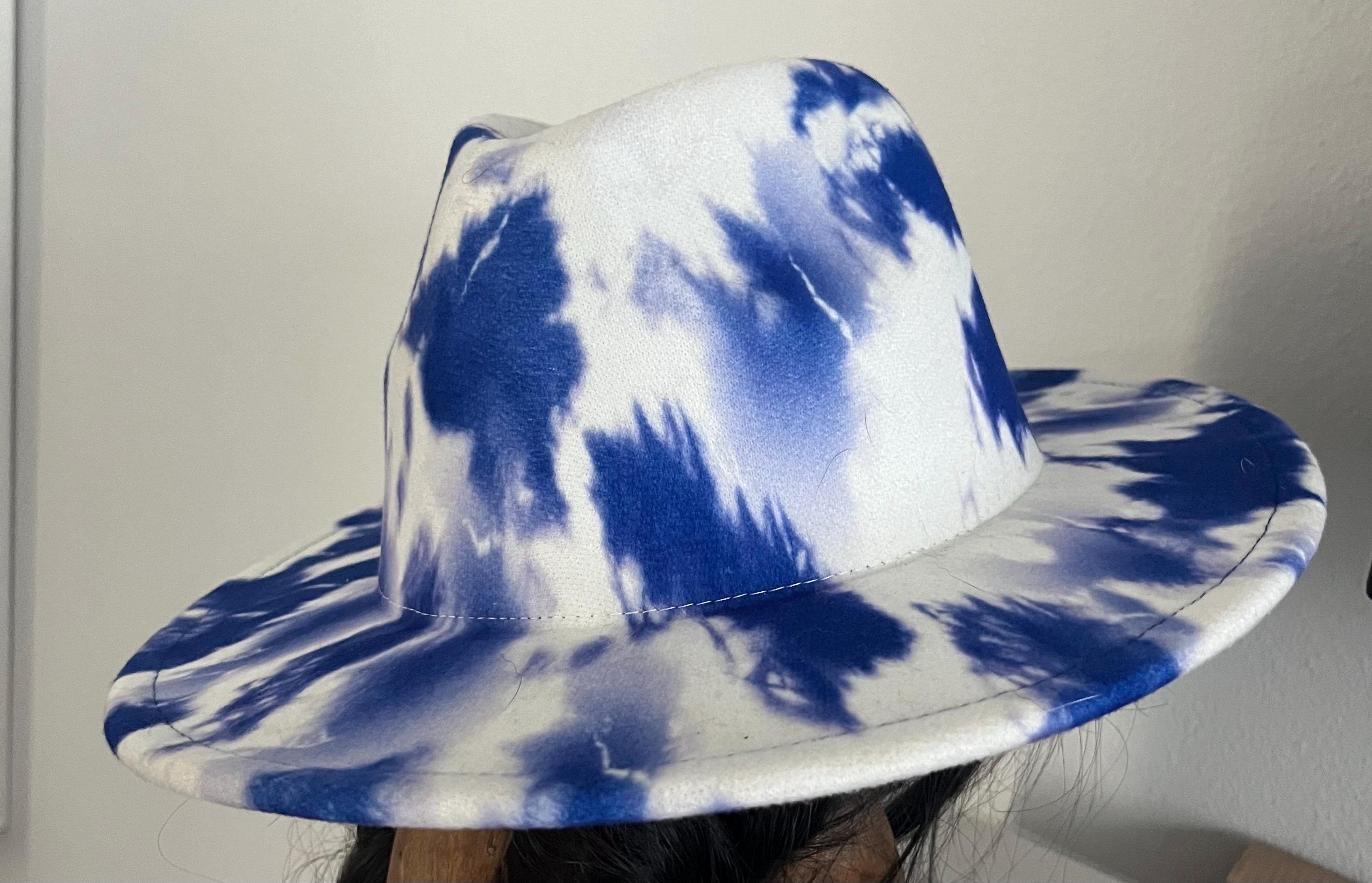 Blue Tie Dye Fedora - Etsy