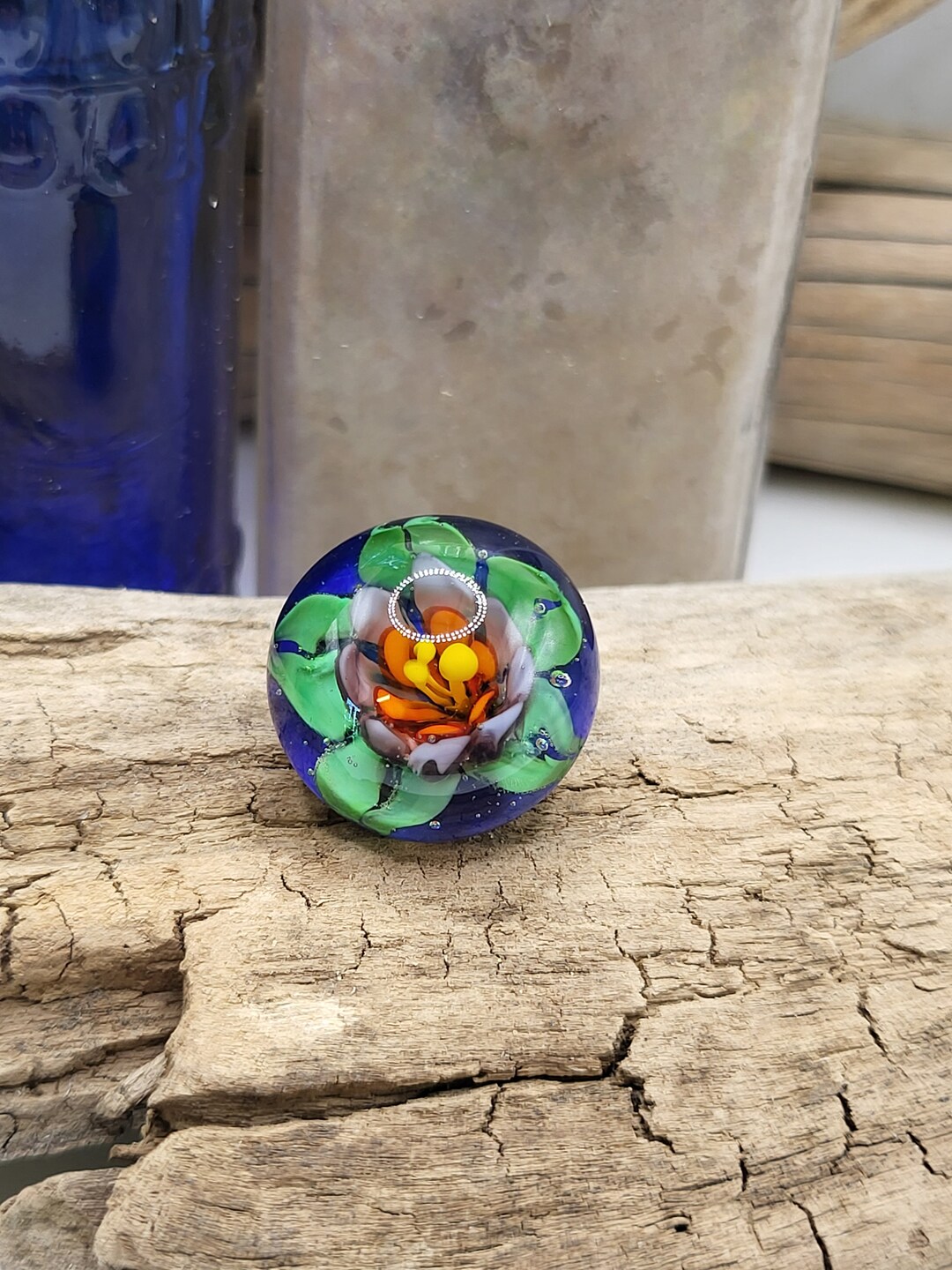 Handmade Glass Paperweight Button Etsy