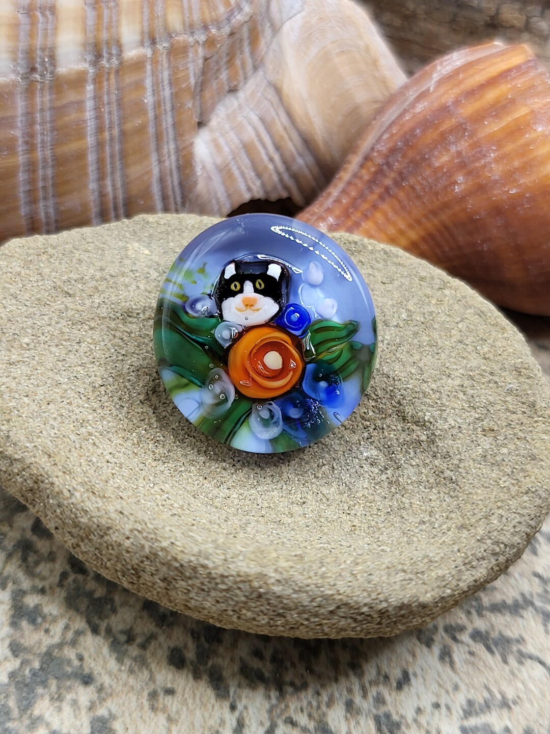 Handmade Glass Paperweight Button Etsy