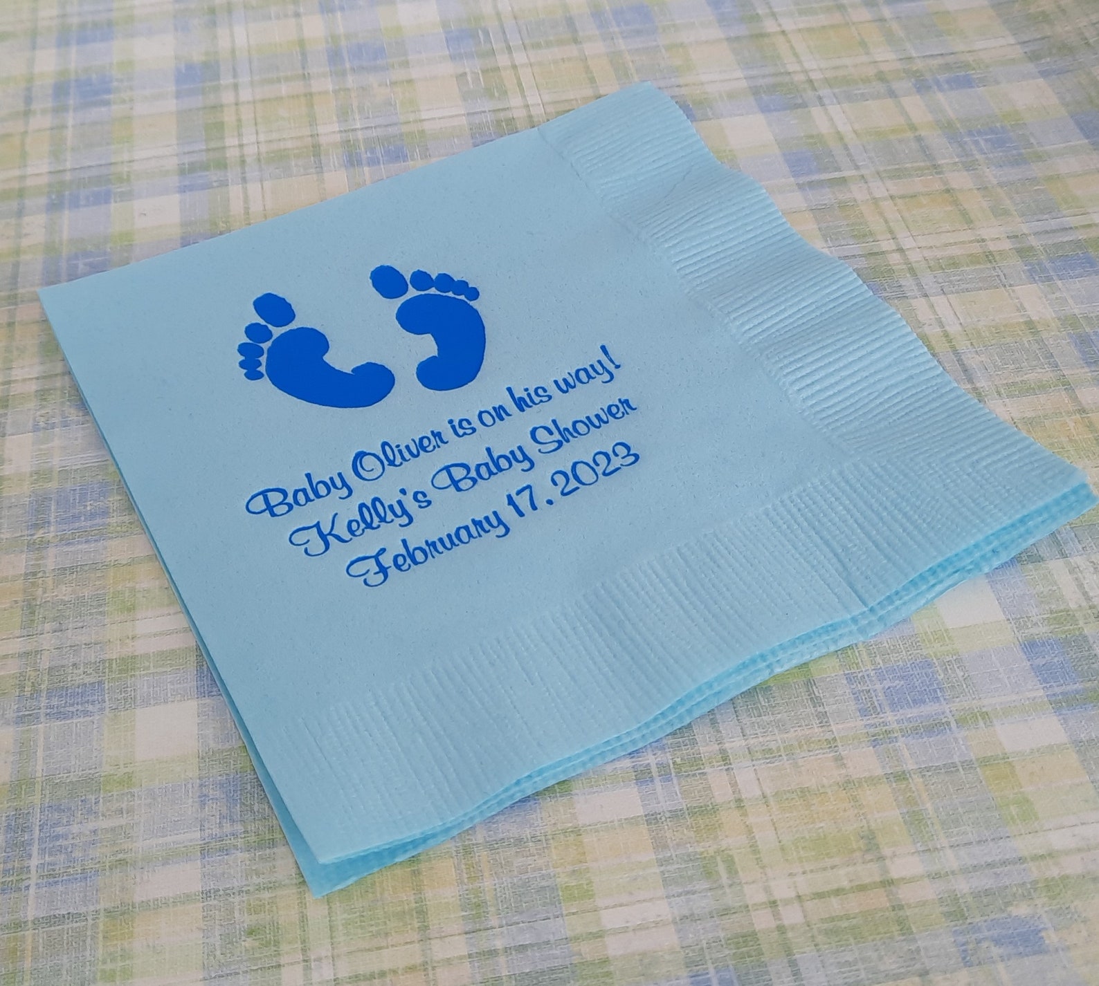 Baby shower napkins personalized baby feet shower napkins Set Etsy