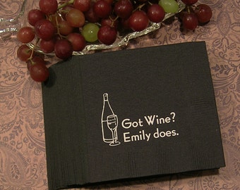 Got Wine cocktail napkins personalized bar napkins cocktail napkins wine napkins man cave napkins beverage and luncheon size