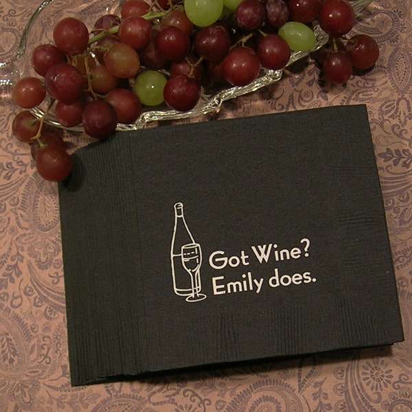 Got Wine cocktail napkins personalized bar napkins cocktail napkins wine napkins man cave napkins beverage and luncheon size