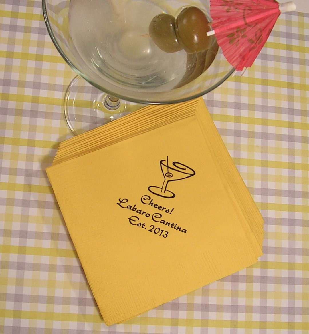 Martini Napkins Hostess Gift Printed Napkins Cocktail Napkins Printed Cocktail Napkins Beverage