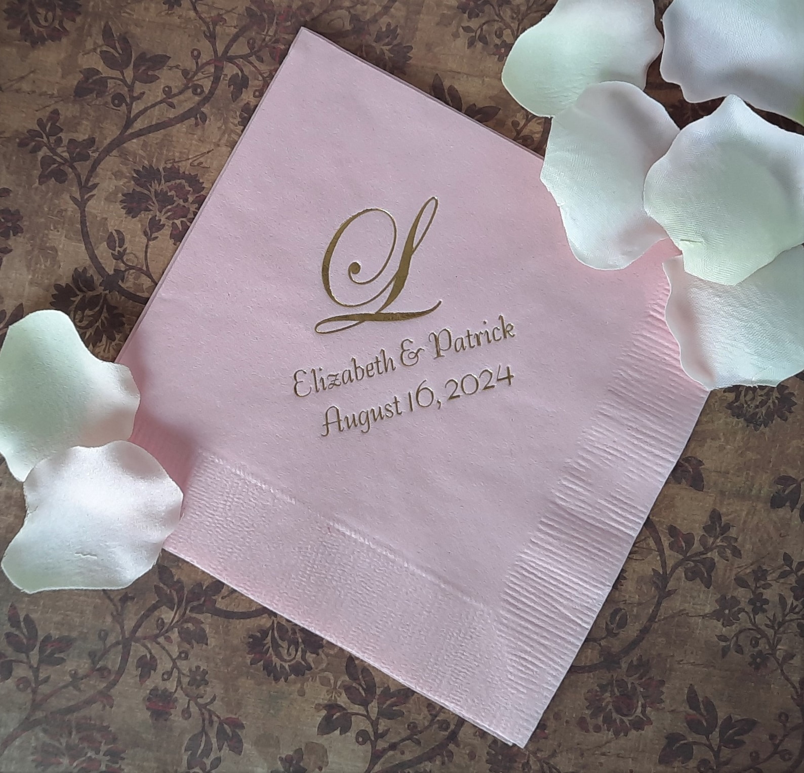 Monogrammed Wedding Napkins Personalized Wedding Reception Napkins