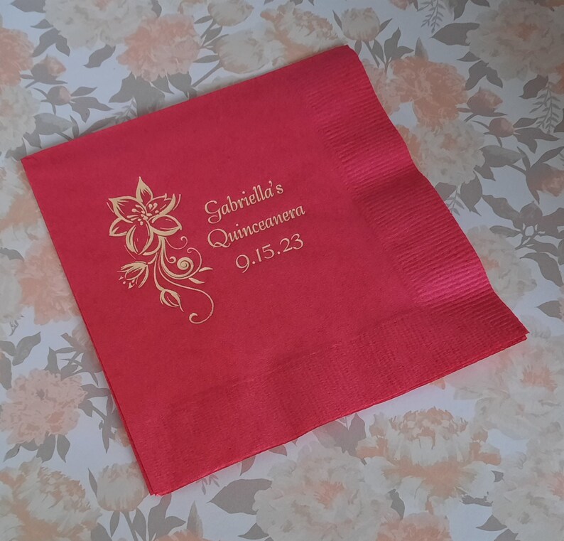 Quinceanera napkins Mis Quince Mis Quince Anos personalized Etsy