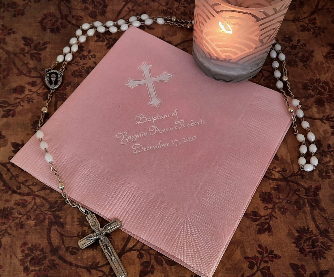 Baptism Napkins Personalized Baptism Napkins Cross Confirmation Napkins