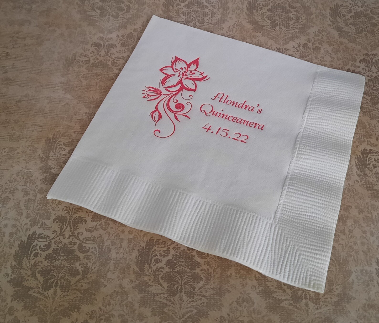 Quinceanera napkins Mis Quince Mis Quince Anos personalized Etsy