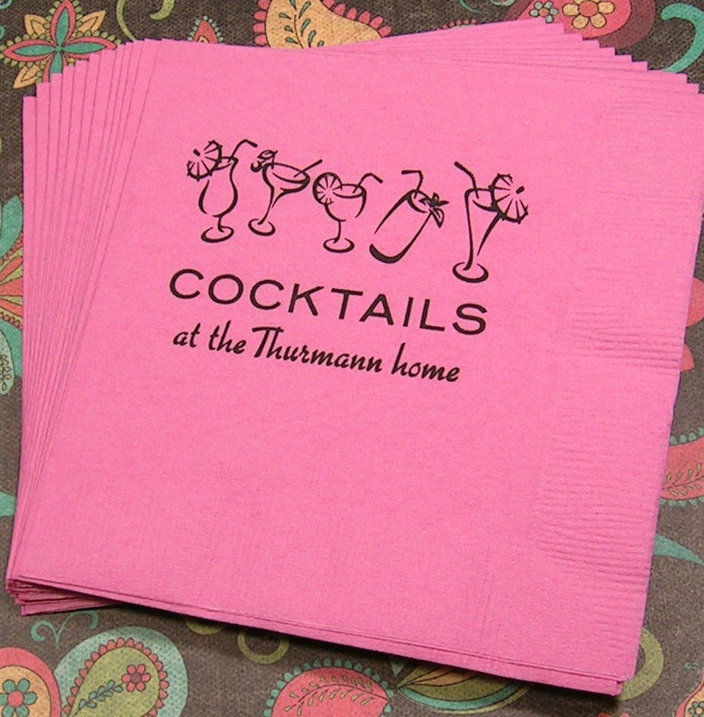 Cocktail Napkins Personalized Napkins for Your Next Cocktail Etsy