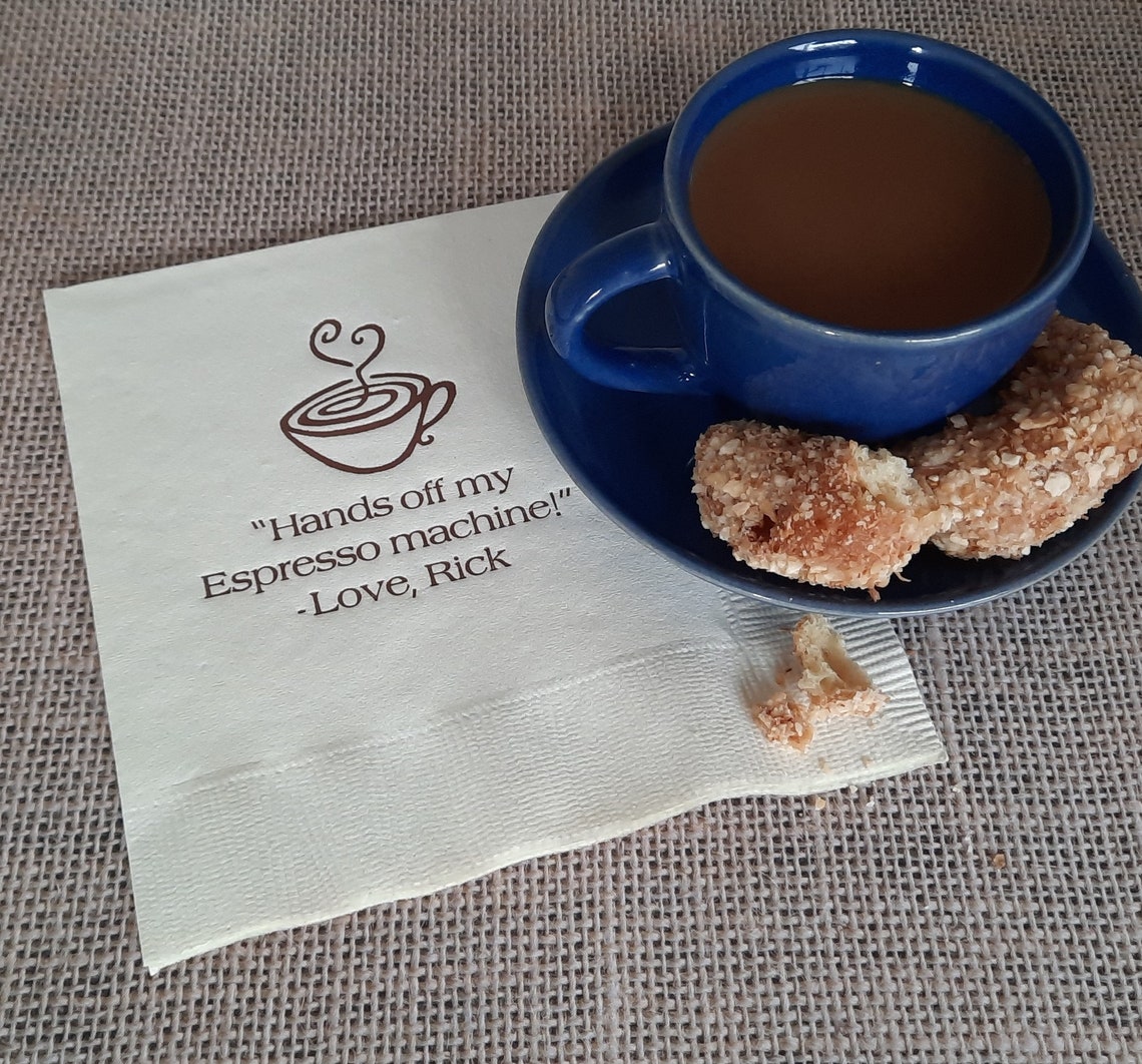 Coffee Napkins Personalized Coffee Time Napkins Personalized Etsy