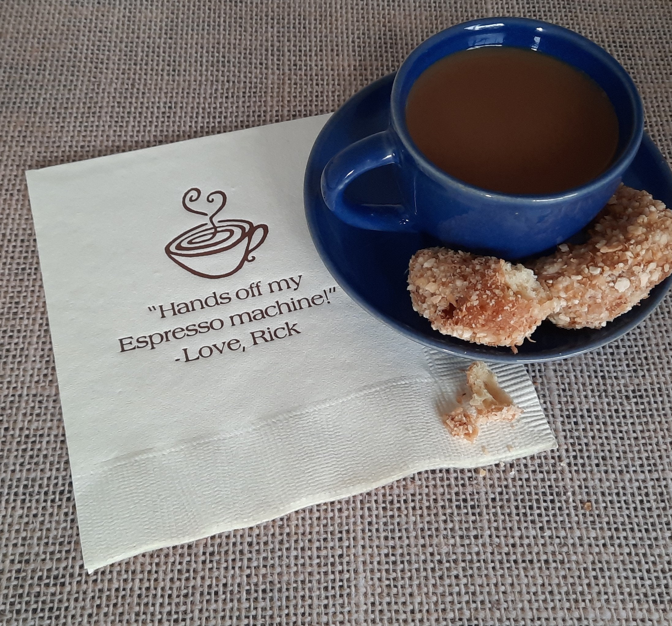 Coffee Napkins Personalized Coffee Time Napkins Personalized Etsy