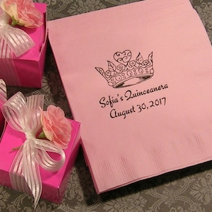 Quinceanera napkins Mis Quince Mis Quince Anos personalized napkins Birthday napkins Sweet 16 napkins