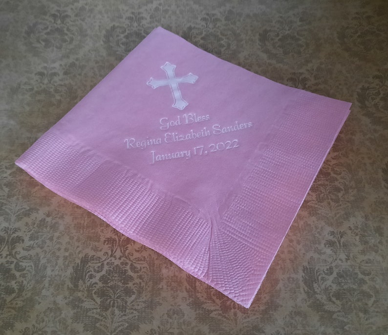 Baptism Napkins Christening Napkins First Communion Napkins Etsy