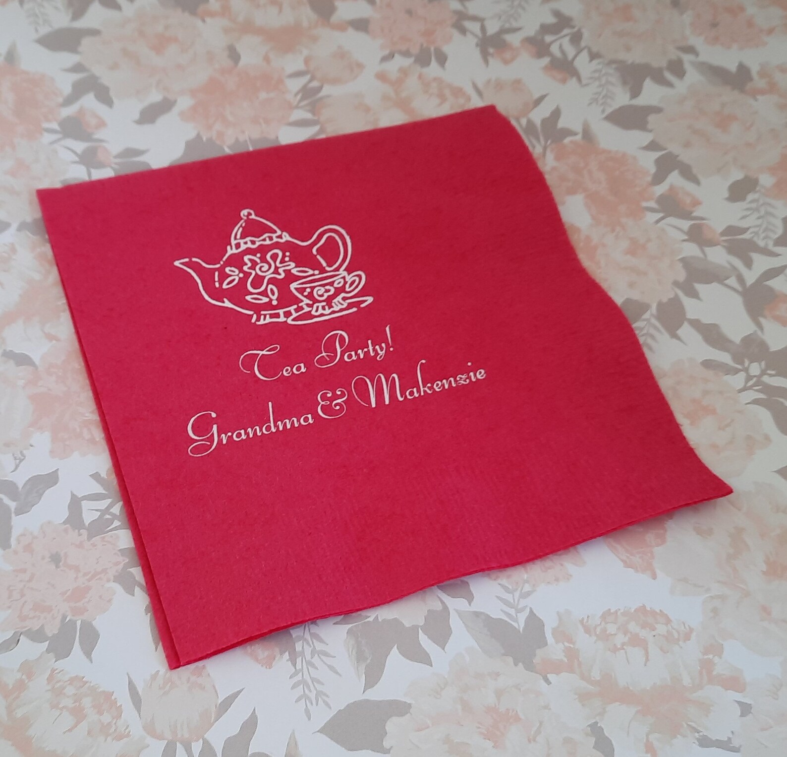Tea Napkins Personalized Tea Time Napkins Personalized Etsy