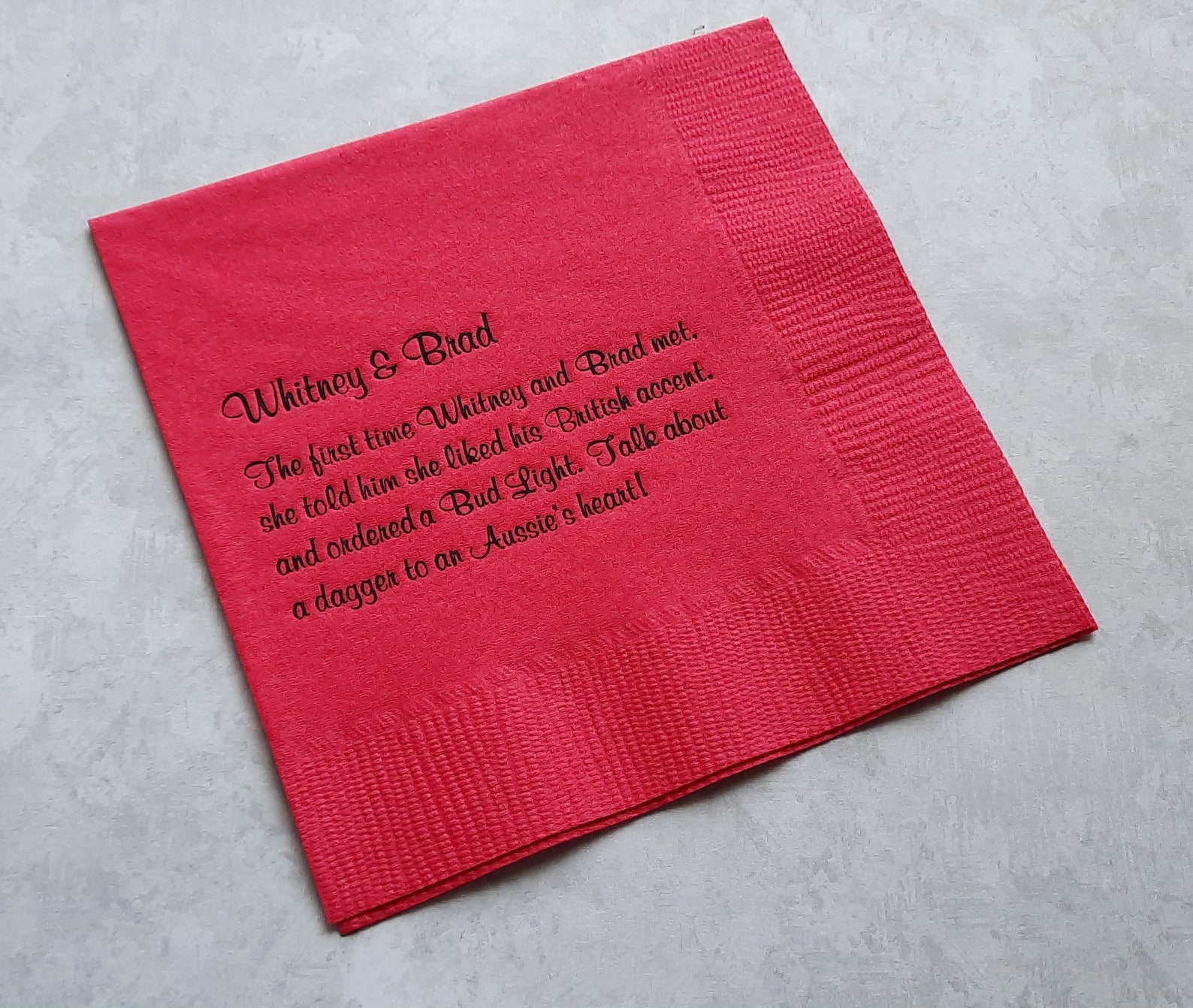 Cocktail quote napkins Couples trivia fun facts Beverage Etsy