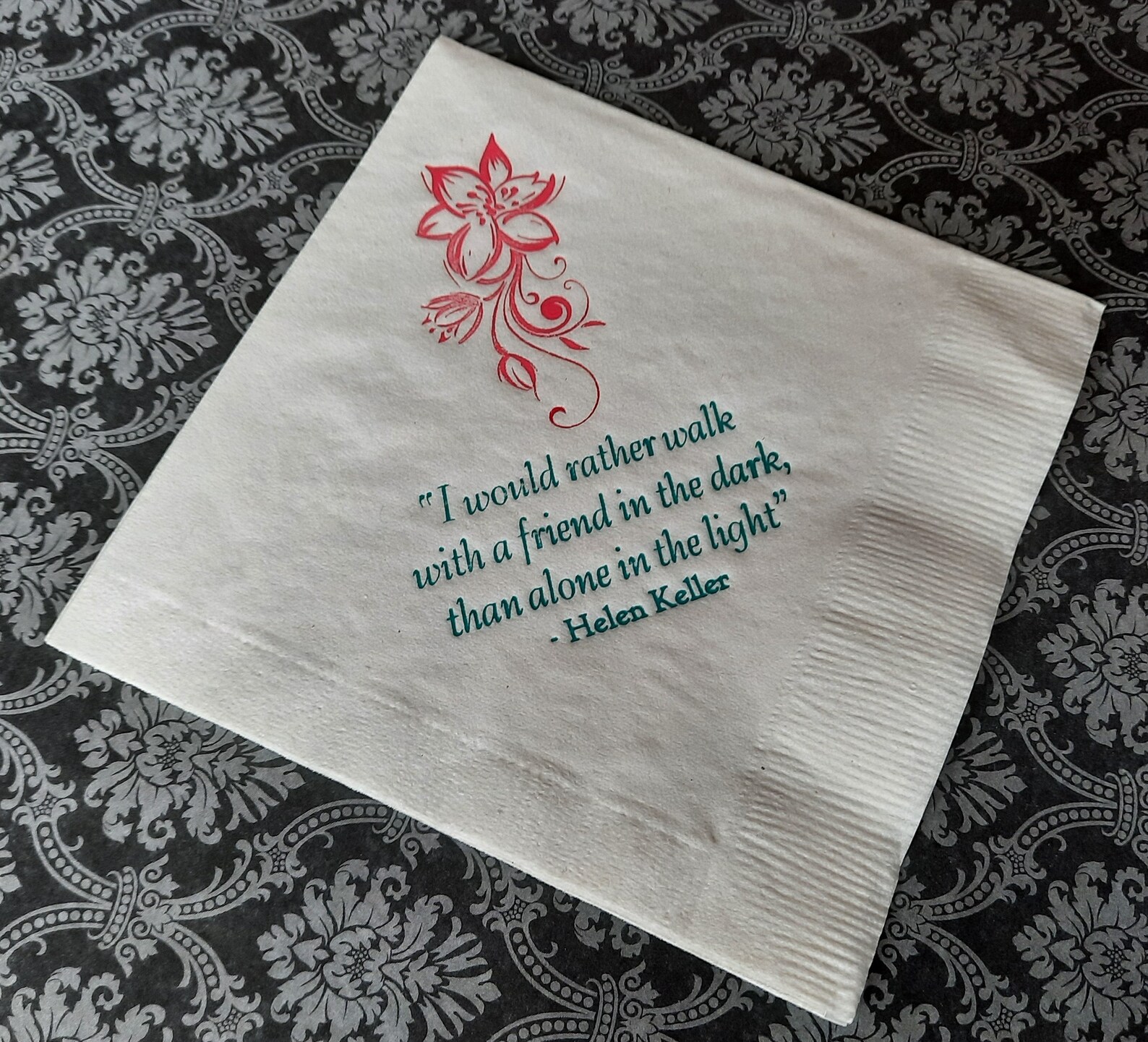 Friendship Napkin Quote Boxed Set of 16 Printed Napkins Etsy