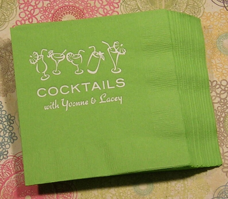 Cocktail Napkins Personalized Napkins for Your Next Cocktail Etsy