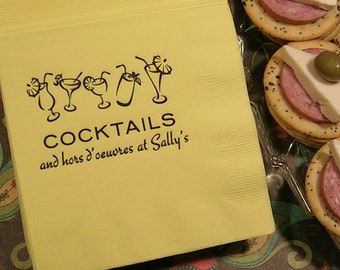 Cocktail napkins personalized napkins for your next cocktail party great hostess gift napkins