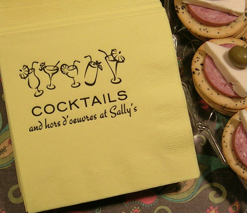 Cocktail Napkins Personalized Napkins for Your Next Cocktail Etsy