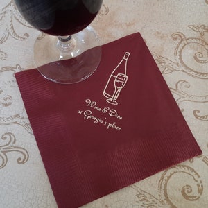 Wine cocktail napkins personalized wine lover napkins for your next cocktail party great hostess gift napkins
