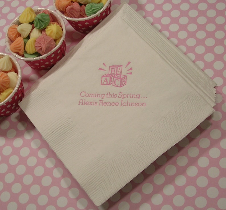 baby shower napkins personalized