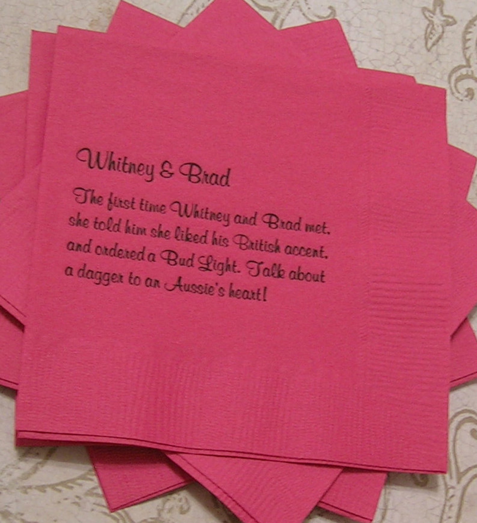 Cocktail quote napkins Couples trivia fun facts Beverage Etsy