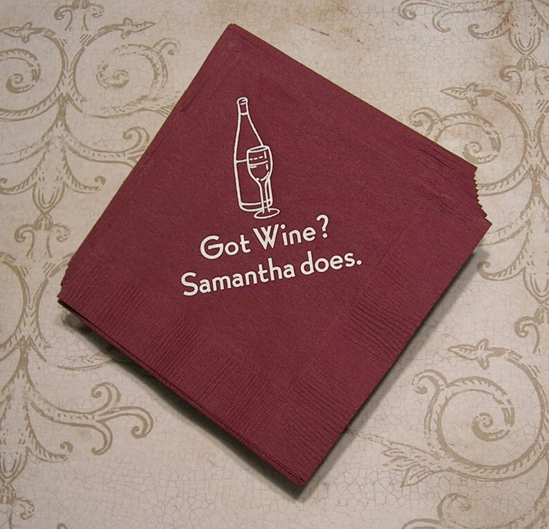Got Wine cocktail napkins personalized bar napkins cocktail Etsy